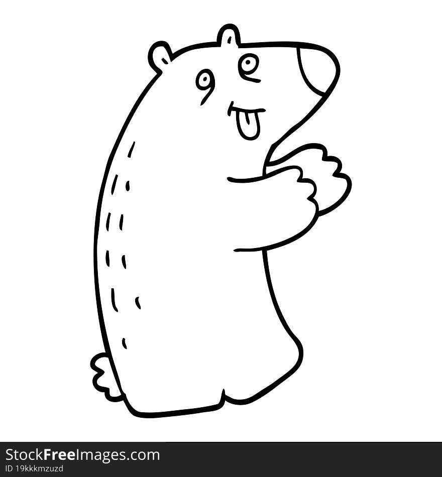 line drawing cartoon polar bear