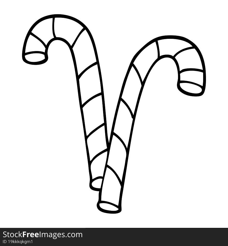 line drawing cartoon pink candy cane