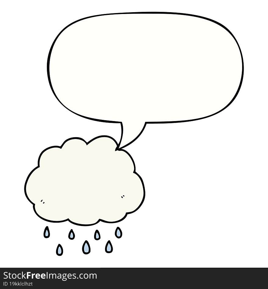 cartoon rain cloud and speech bubble