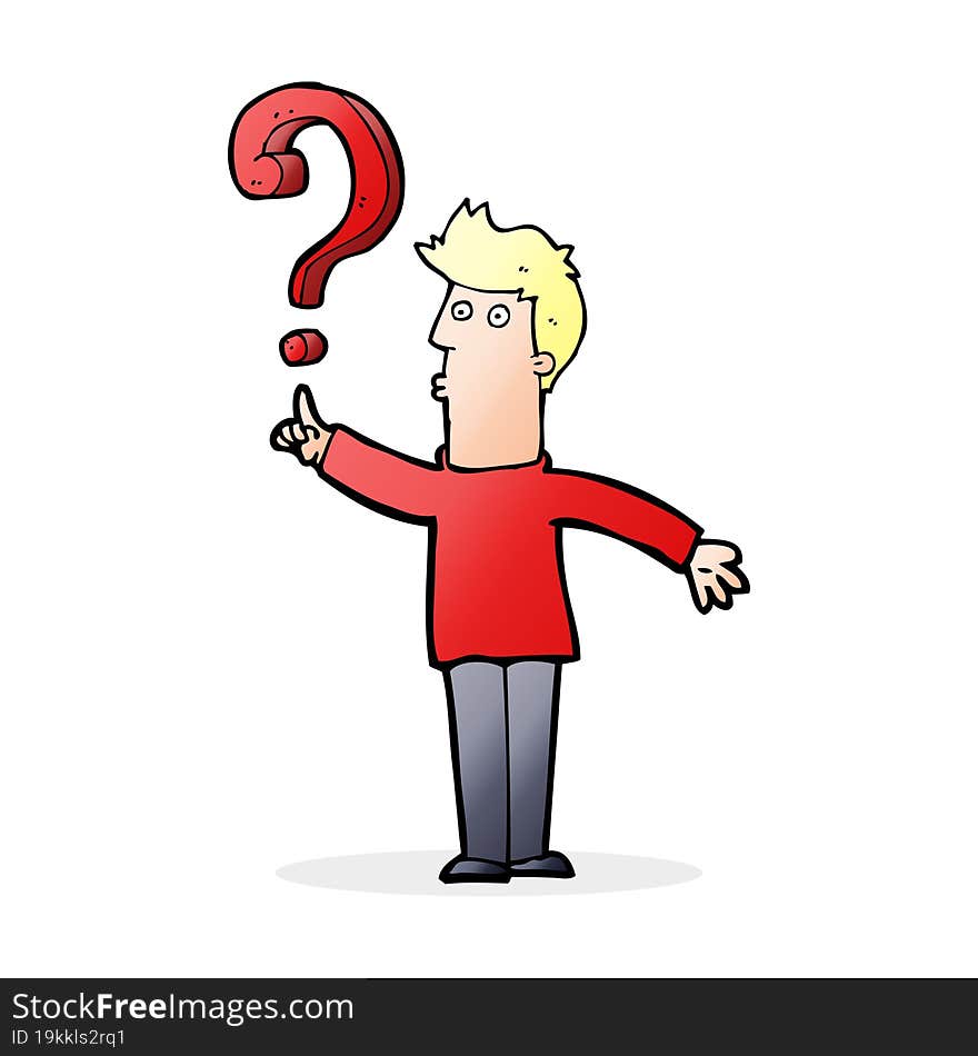 cartoon man asking question