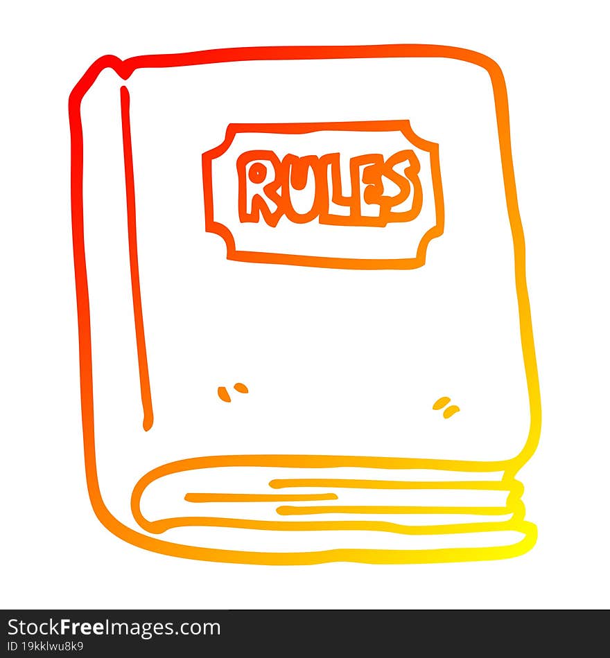 warm gradient line drawing cartoon rule book