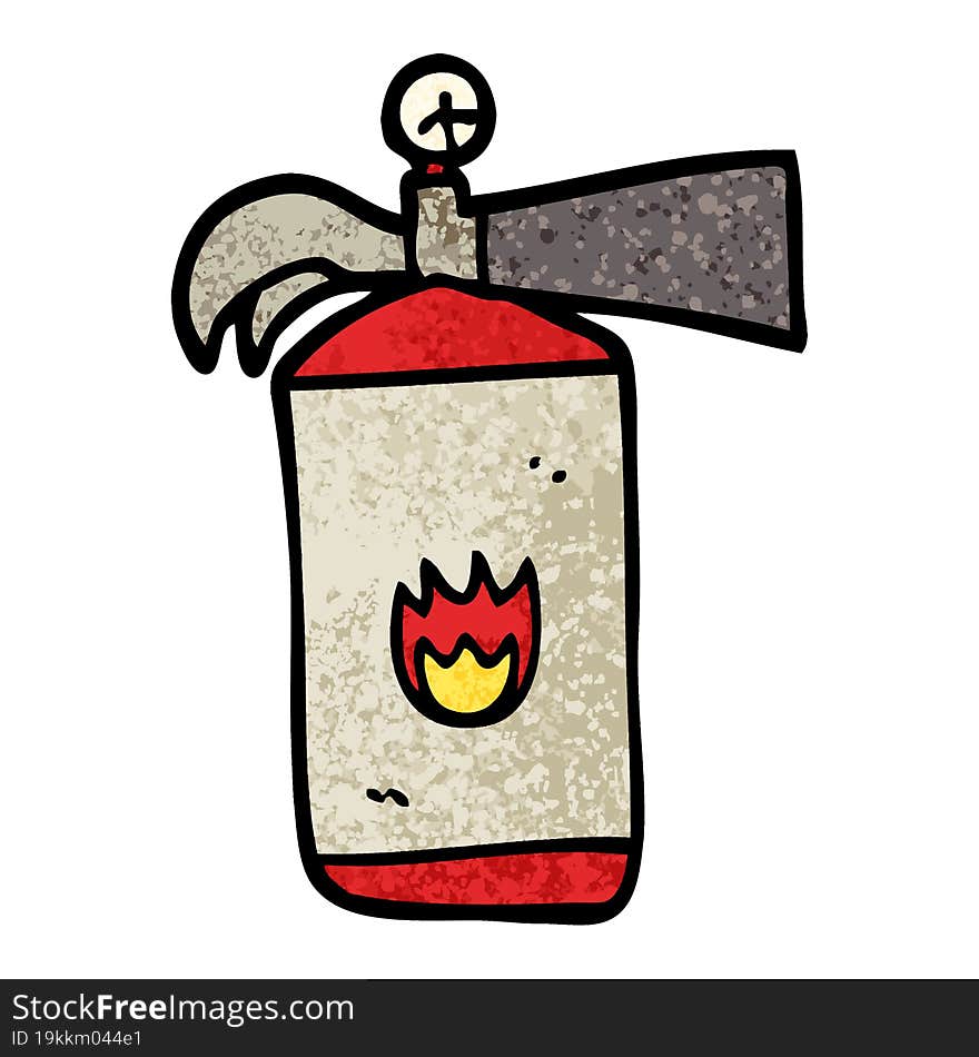 grunge textured illustration cartoon fire extinguisher