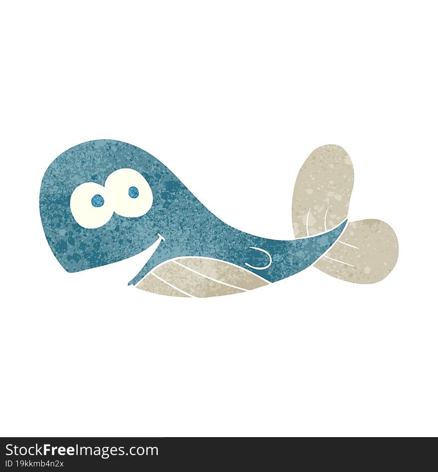 retro cartoon whale