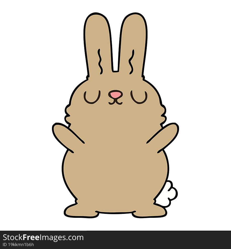 Quirky Hand Drawn Cartoon Rabbit