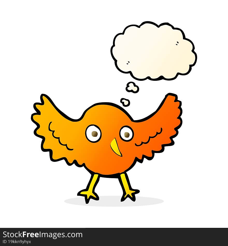 cartoon bird with thought bubble