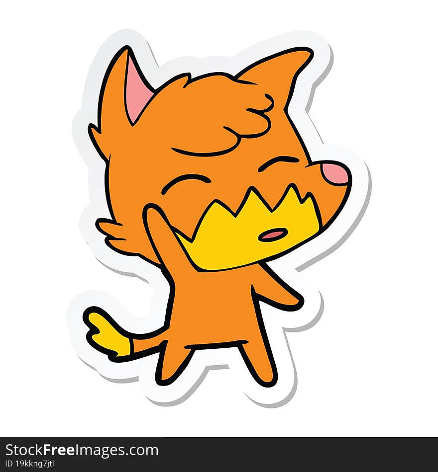 sticker of a cartoon fox