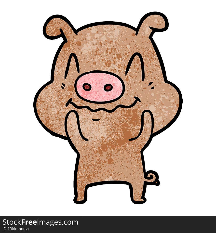 nervous cartoon pig. nervous cartoon pig