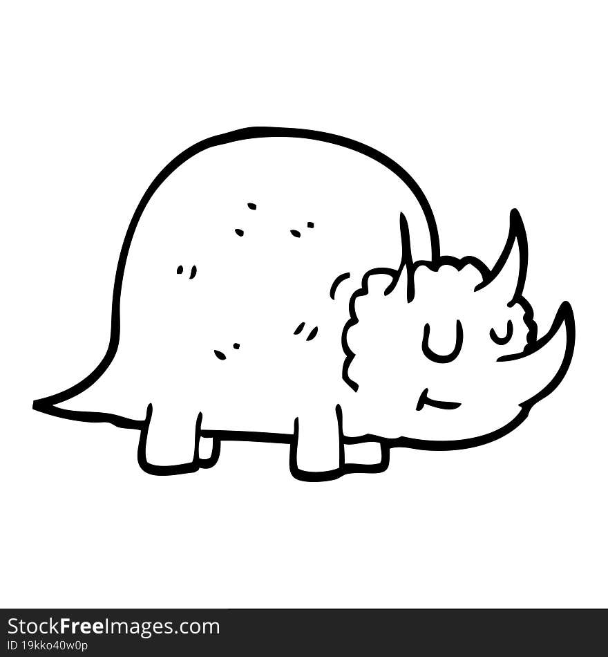 line drawing cartoon prehistoric dinosaur