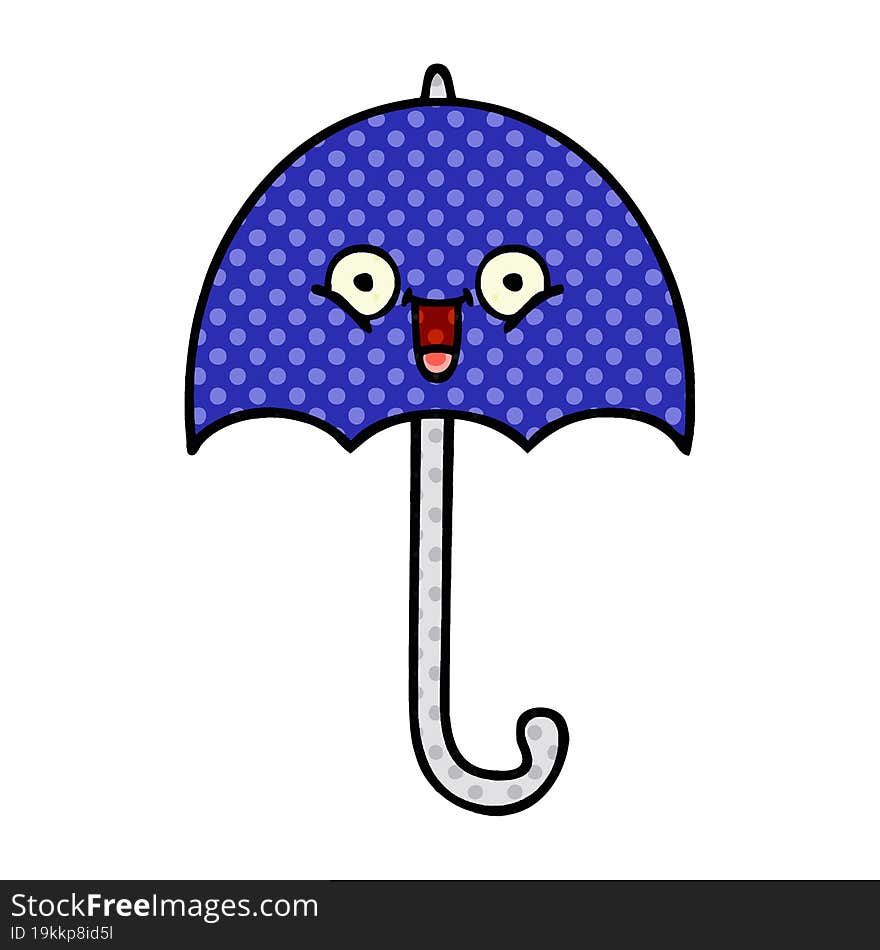 comic book style cartoon umbrella