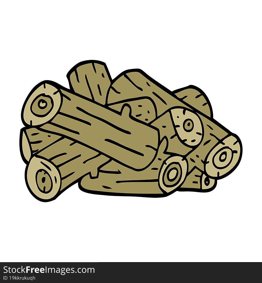 cartoon doodle pile of logs