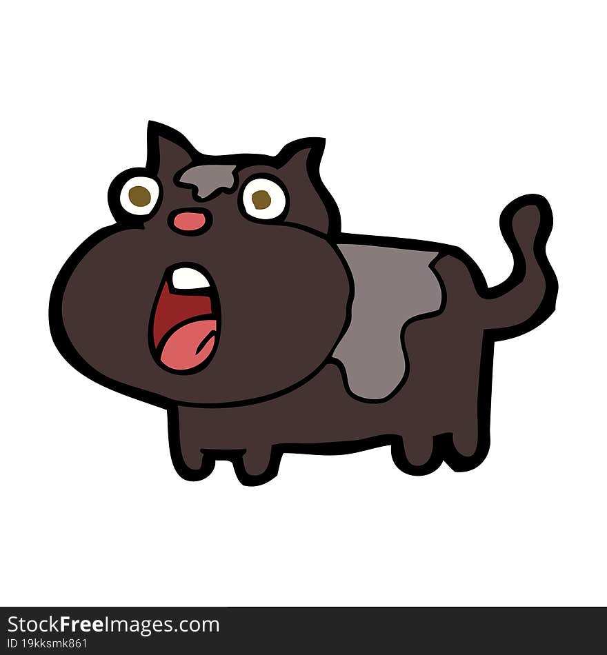 cartoon shocked cat