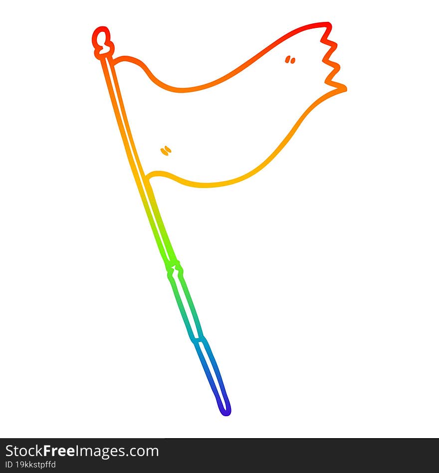 rainbow gradient line drawing cartoon waving flag