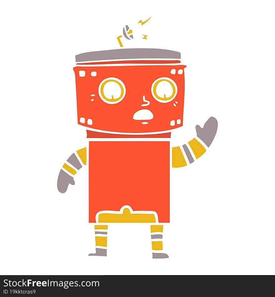 flat color style cartoon robot