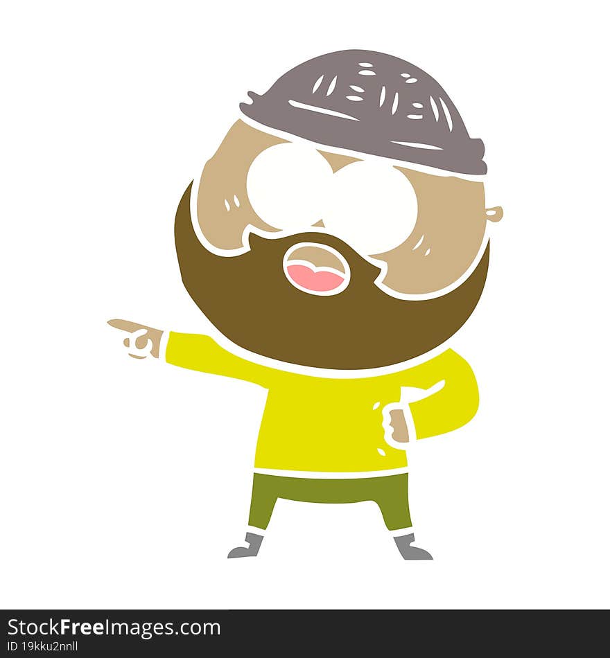 flat color style cartoon bearded man