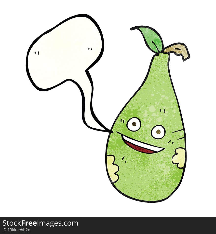 texture speech bubble cartoon pear