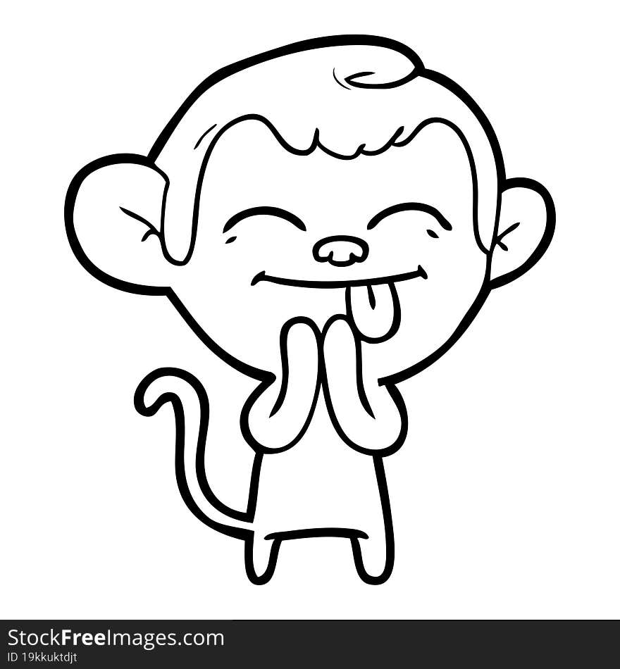 funny cartoon monkey. funny cartoon monkey