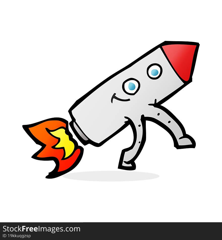 Cartoon Happy Rocket