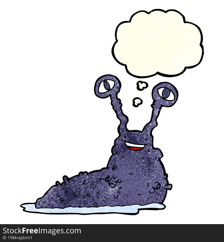 Cartoon Slug With Thought Bubble