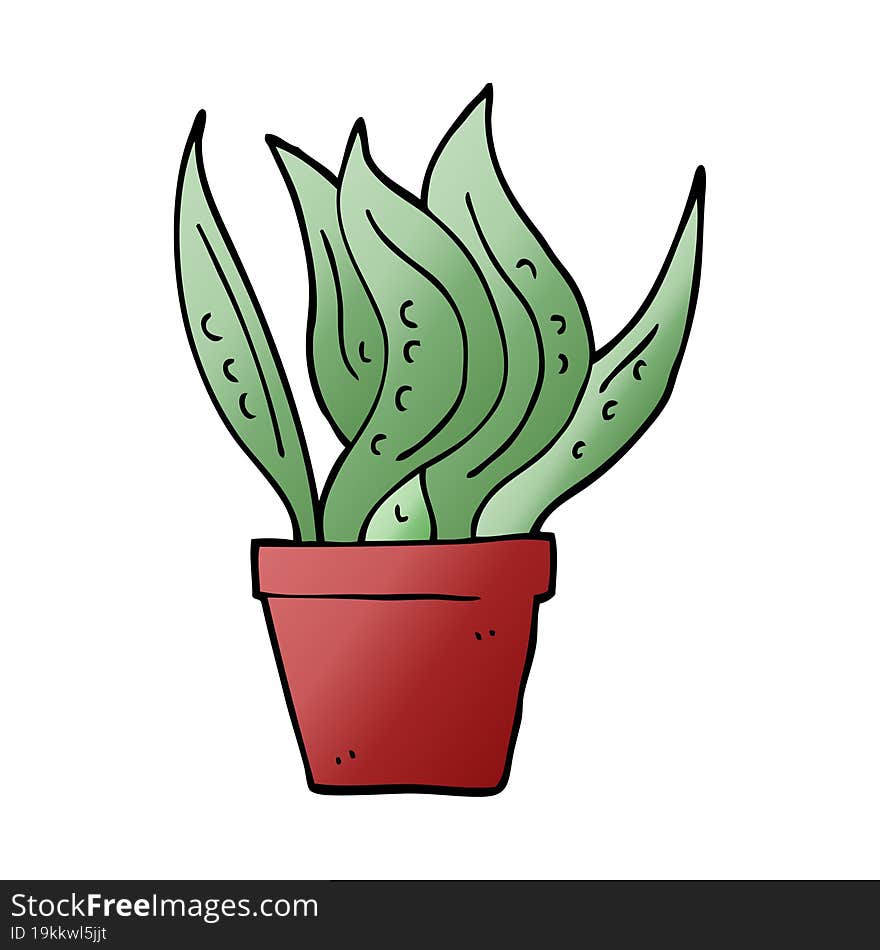 cartoon doodle house plant