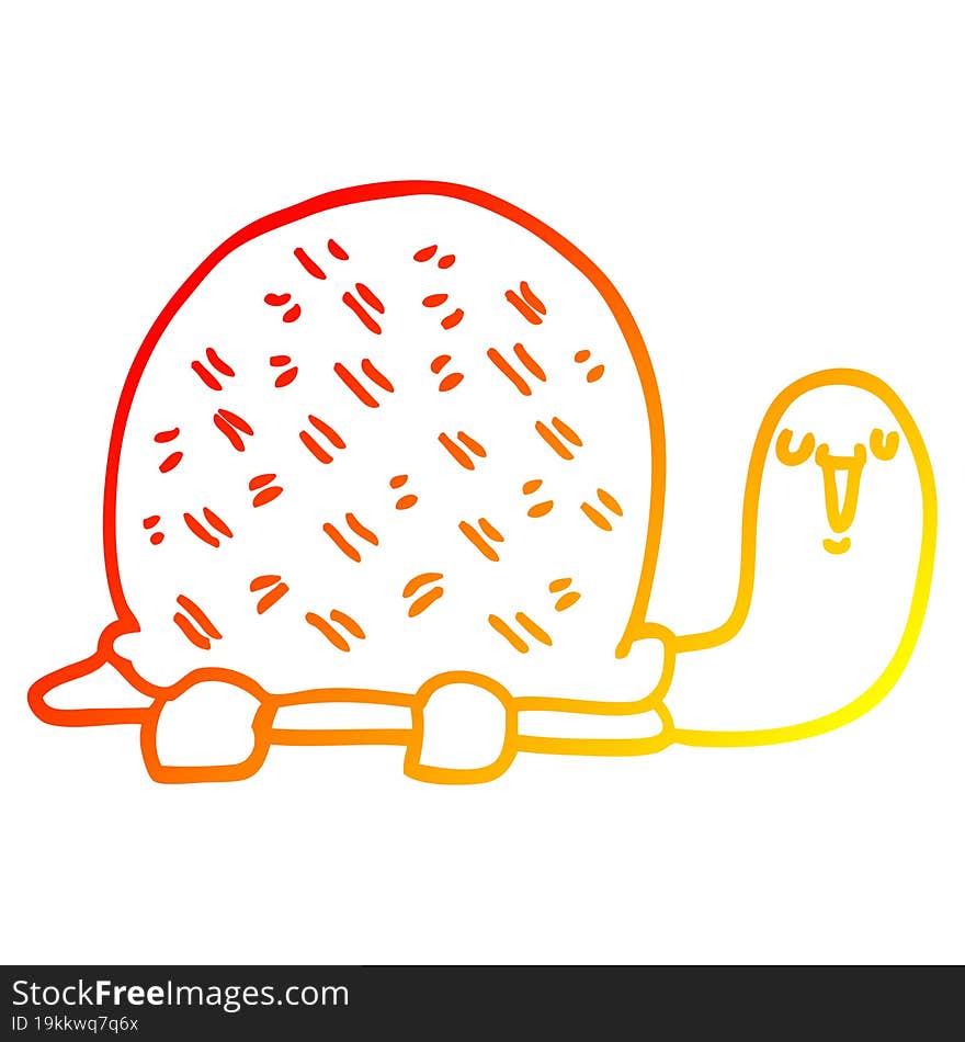 warm gradient line drawing cute cartoon turtle