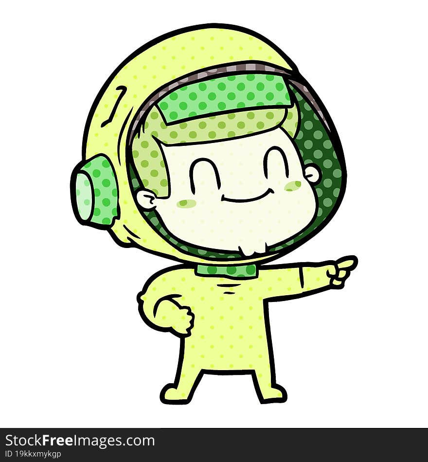 happy cartoon astronaut man. happy cartoon astronaut man