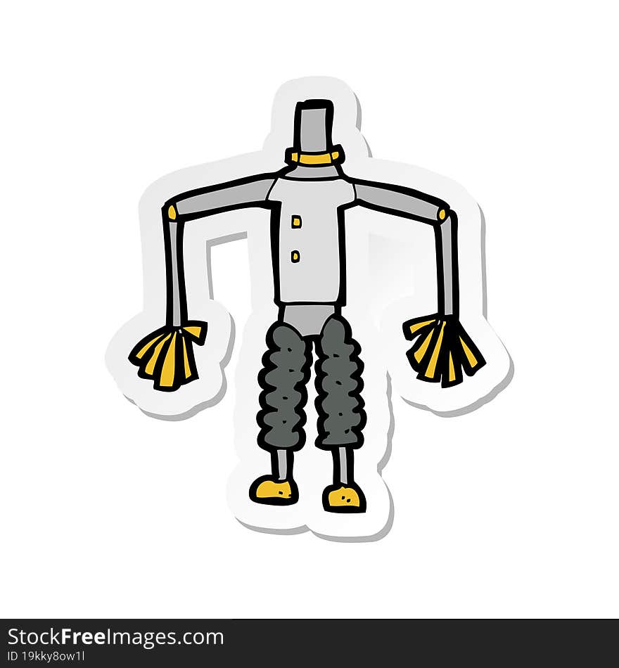 Sticker Of A Cartoon Robot Body