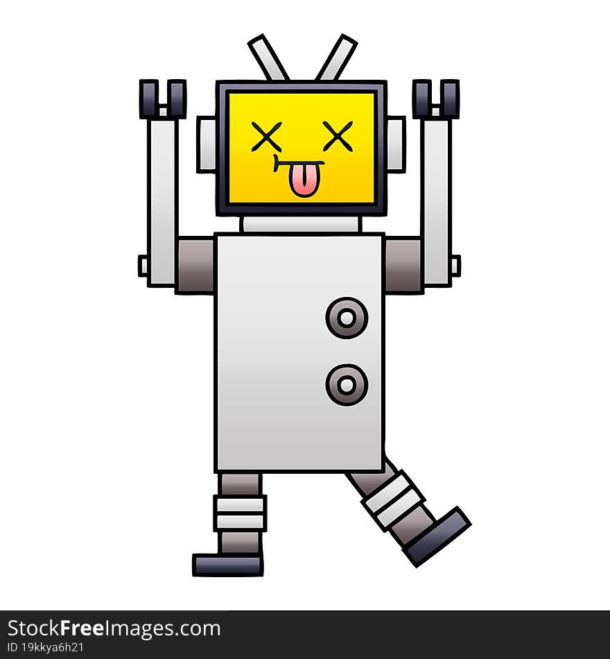 Gradient Shaded Cartoon Robot