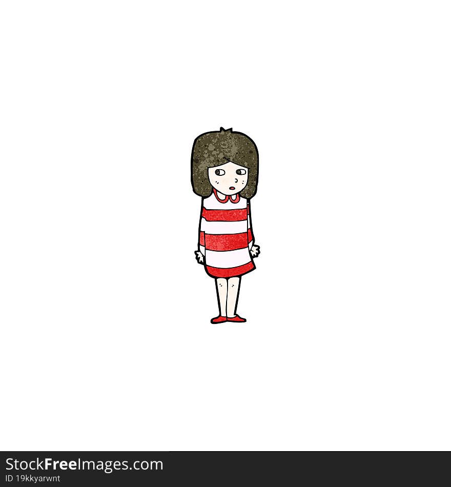 cartoon anxious girl