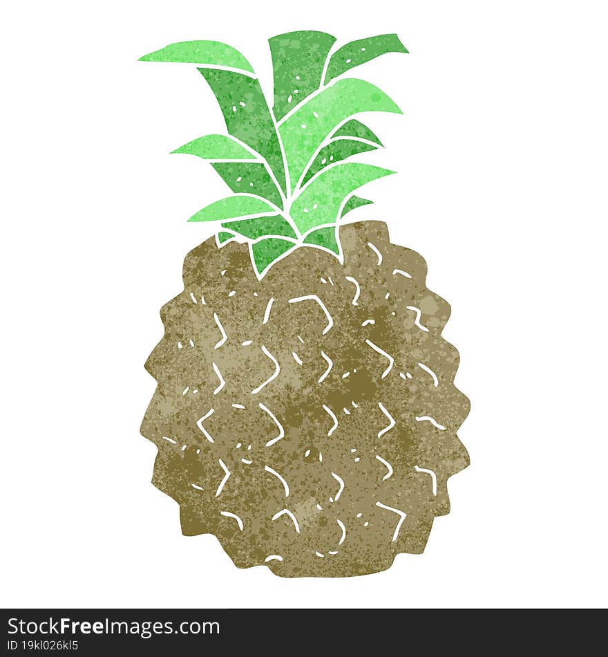 retro cartoon pineapple