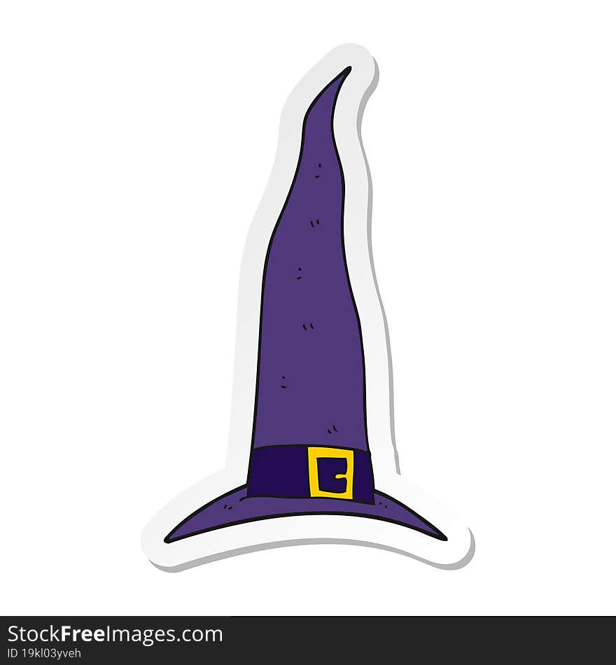 Sticker Of A Cartoon Witchs Hat