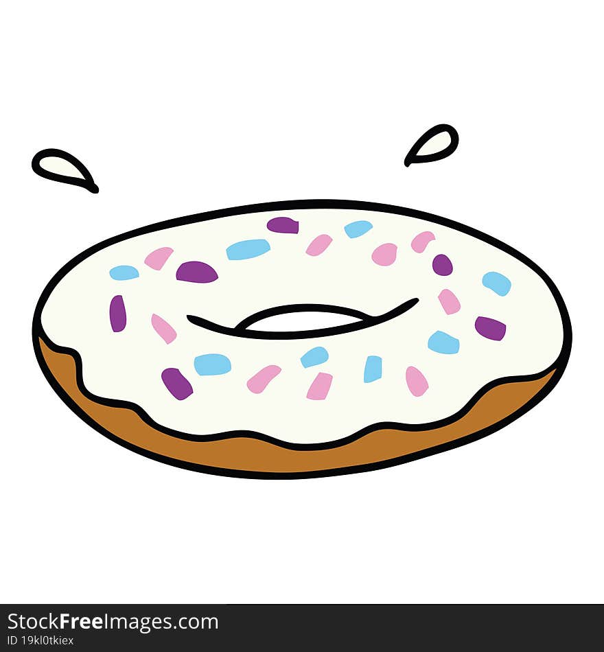 cartoon doodle of an iced ring donut