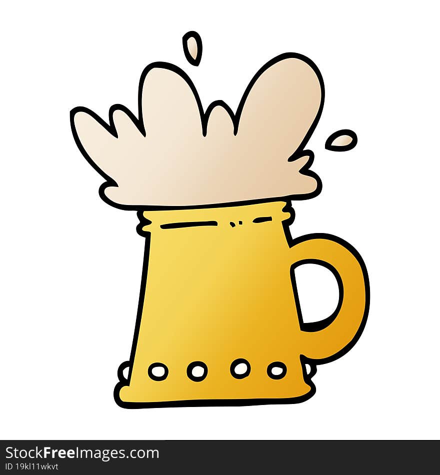 Vector Gradient Illustration Cartoon Beer Tankard