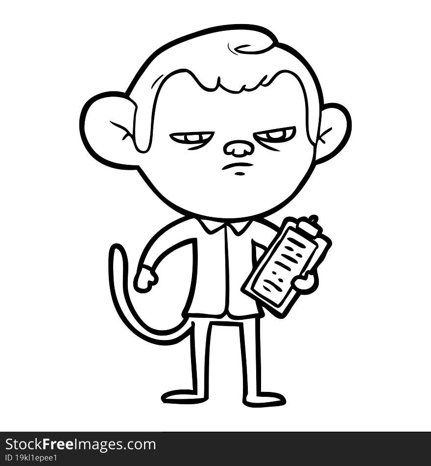 cartoon annoyed monkey boss. cartoon annoyed monkey boss