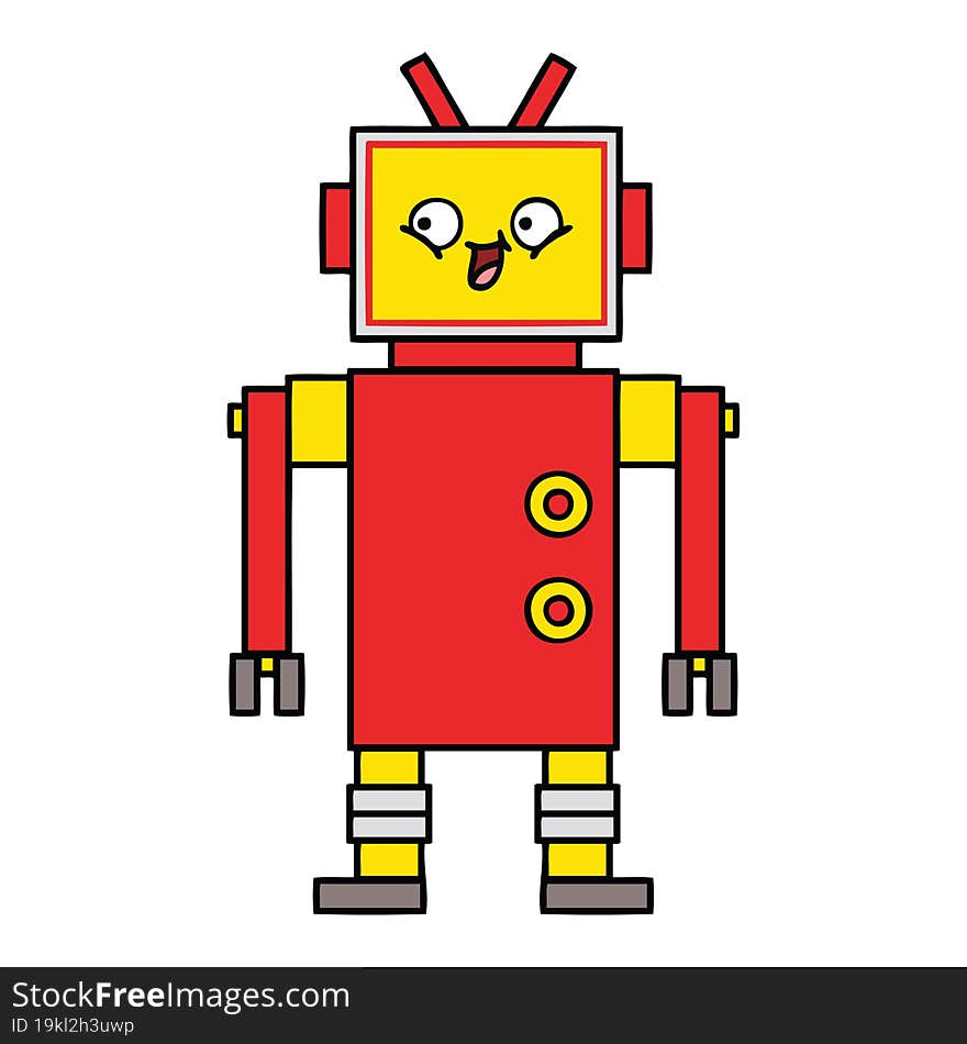 cute cartoon of a robot. cute cartoon of a robot