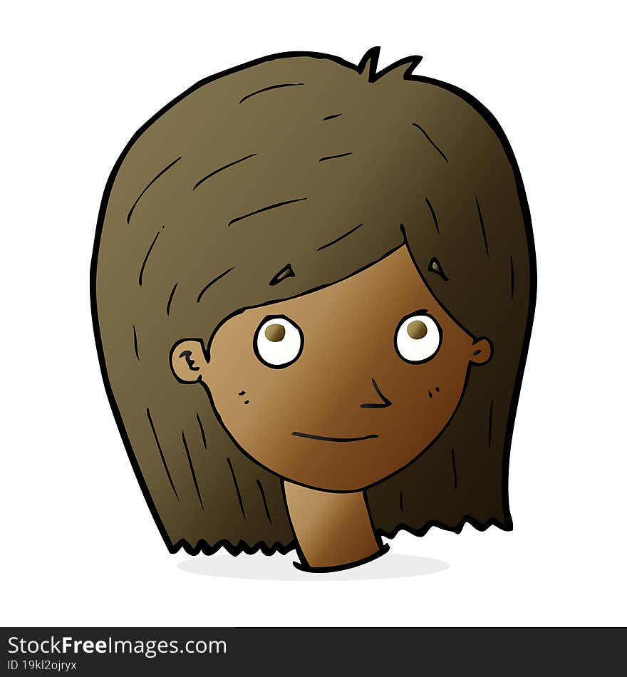 cartoon happy female face