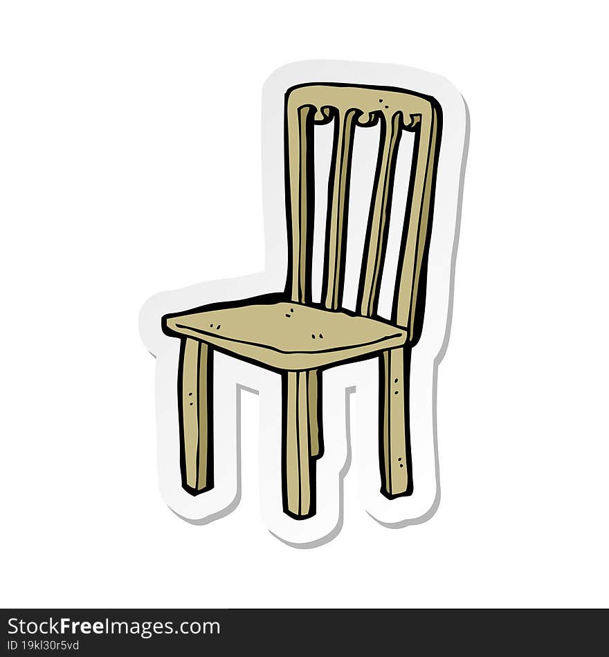 sticker of a cartoon old chair