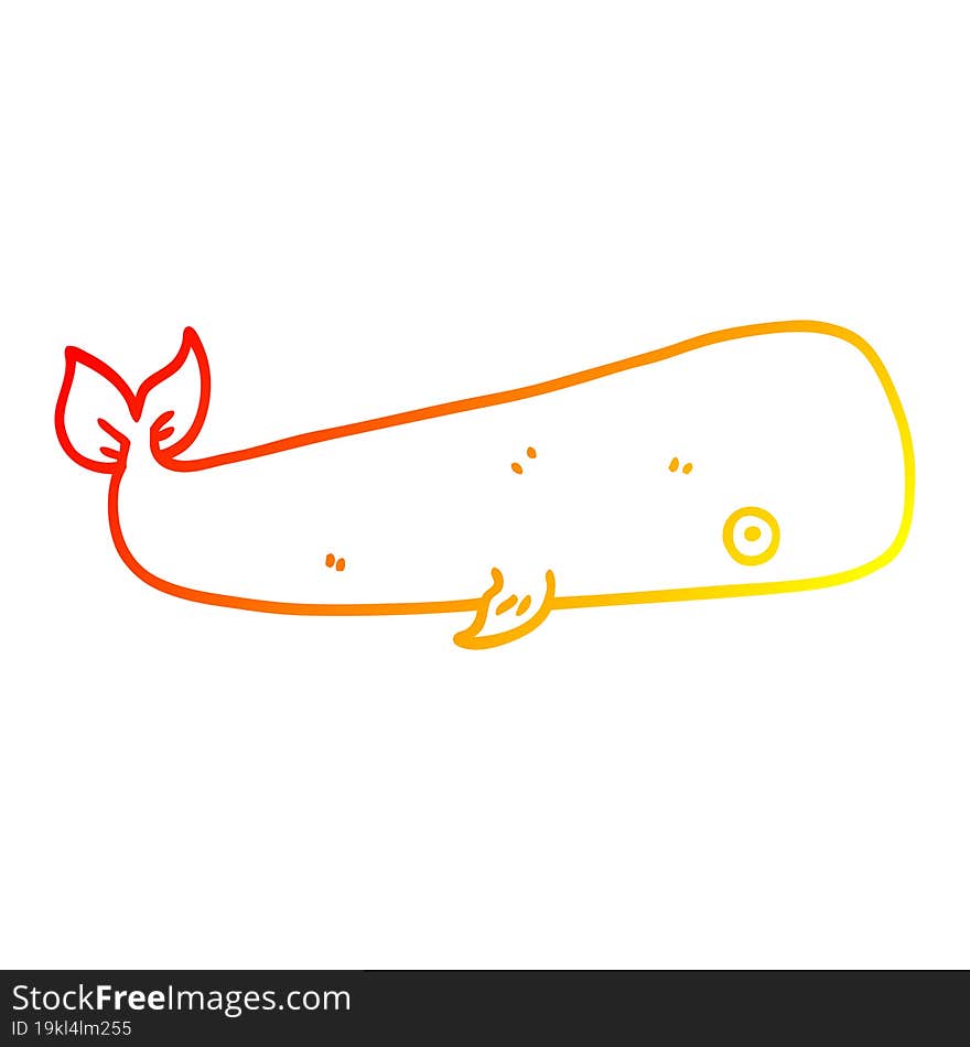 warm gradient line drawing cartoon sea whale