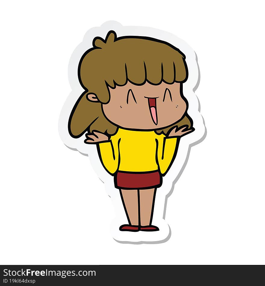 sticker of a cartoon woman