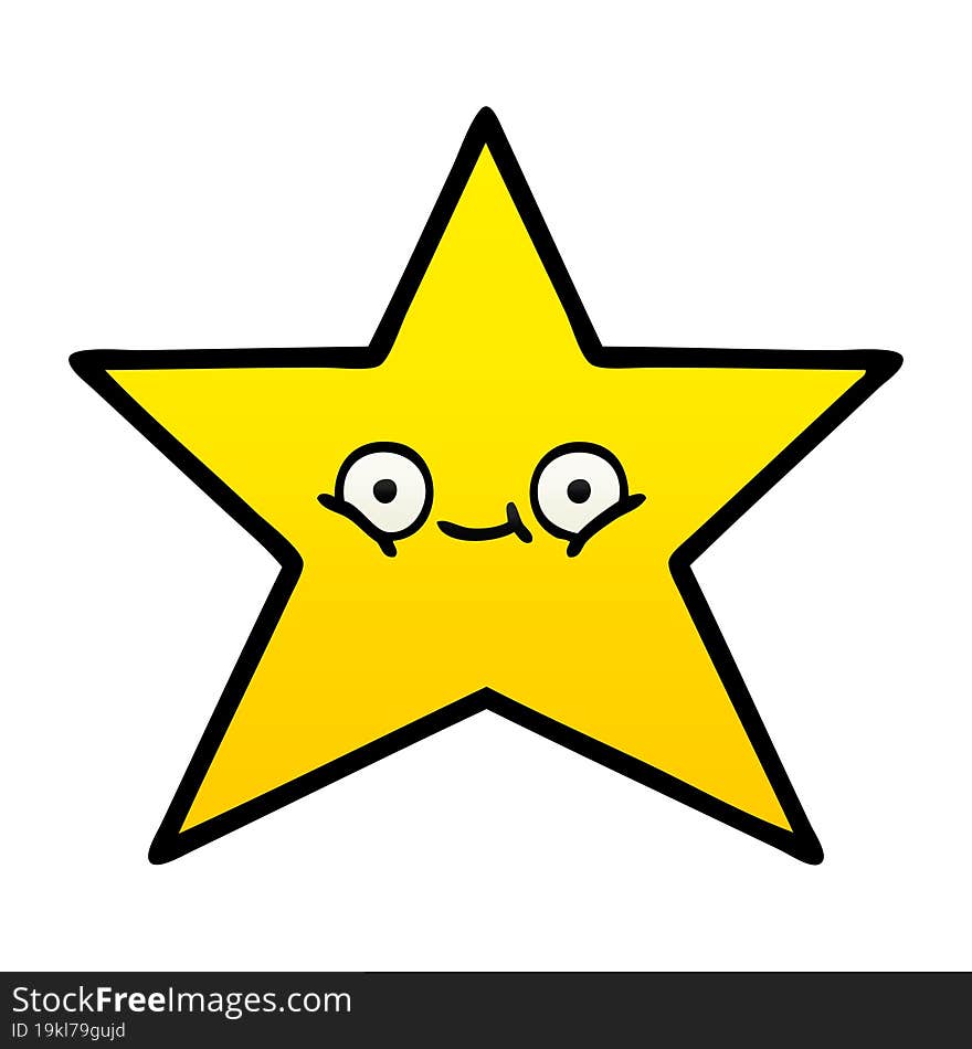 gradient shaded cartoon gold star