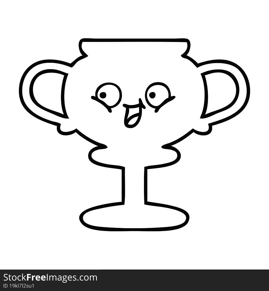 line drawing cartoon trophy