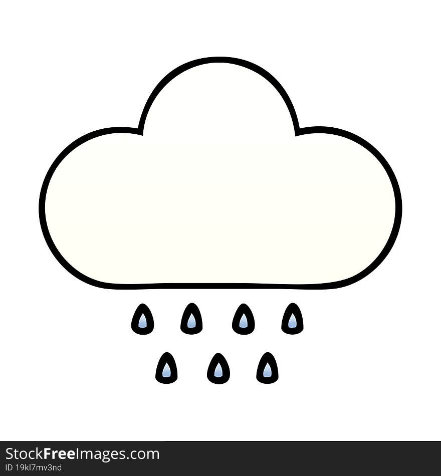 gradient shaded cartoon rain cloud