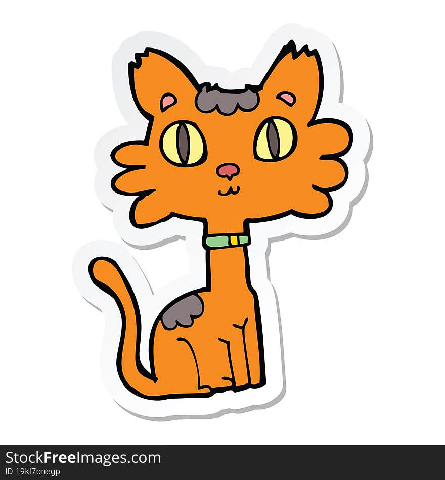 Sticker Of A Cartoon Cat