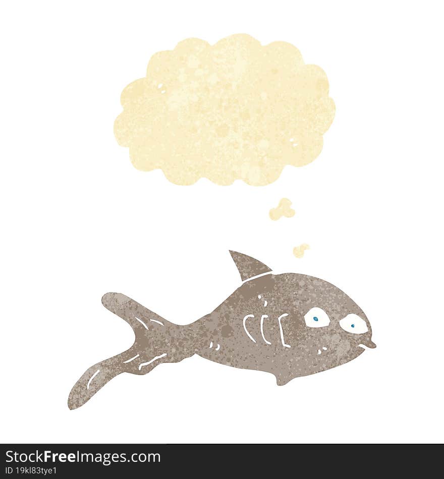 cartoon fish with thought bubble