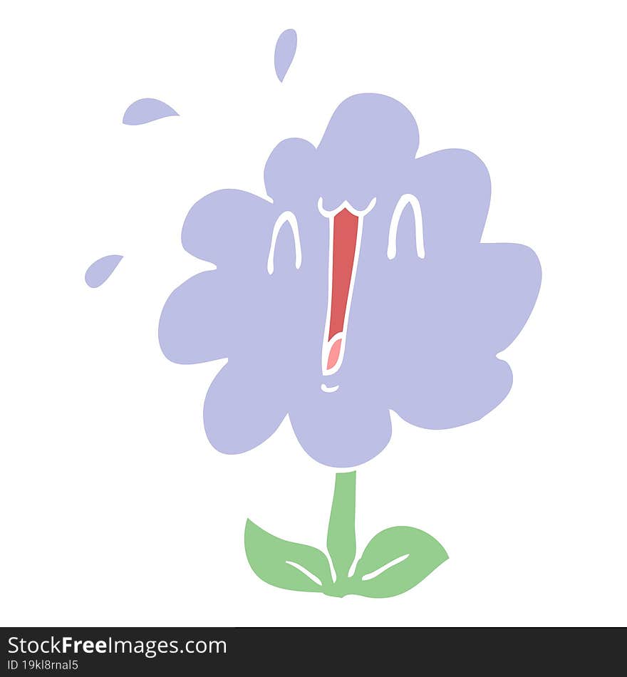 flat color style cartoon flower