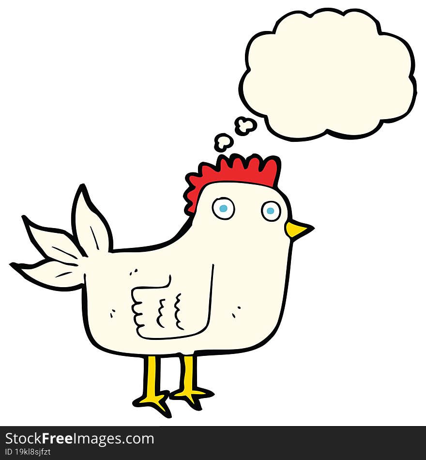 Cartoon Hen With Thought Bubble