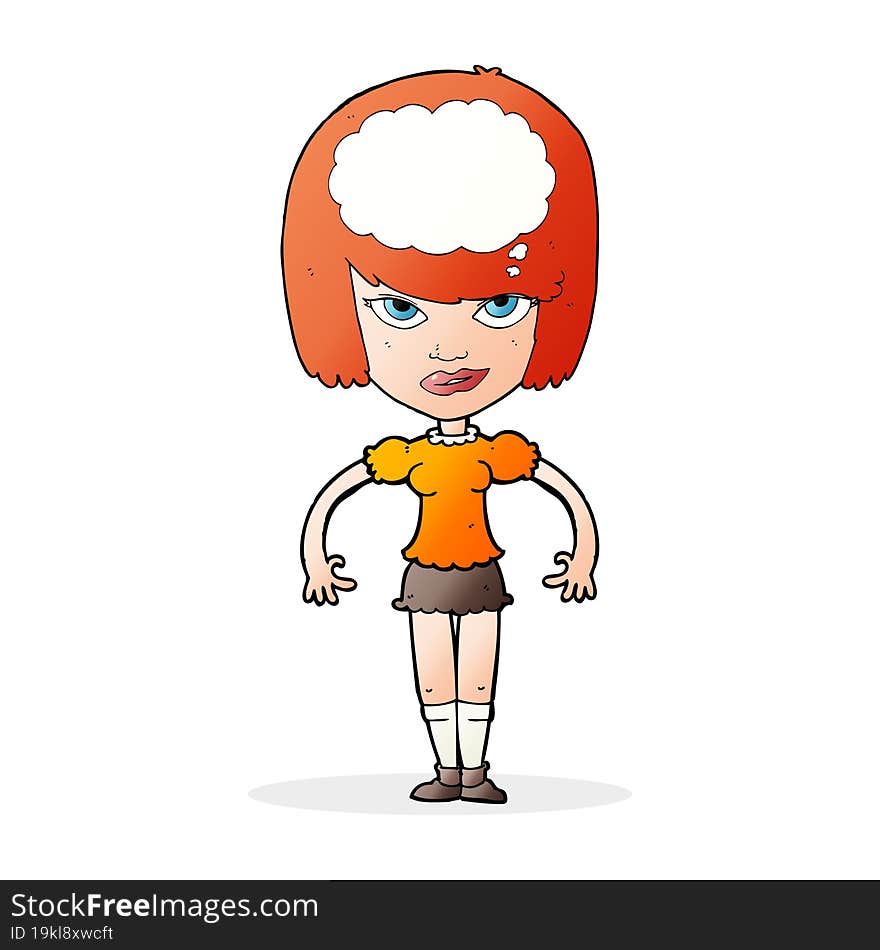 Cartoon Woman With Idea