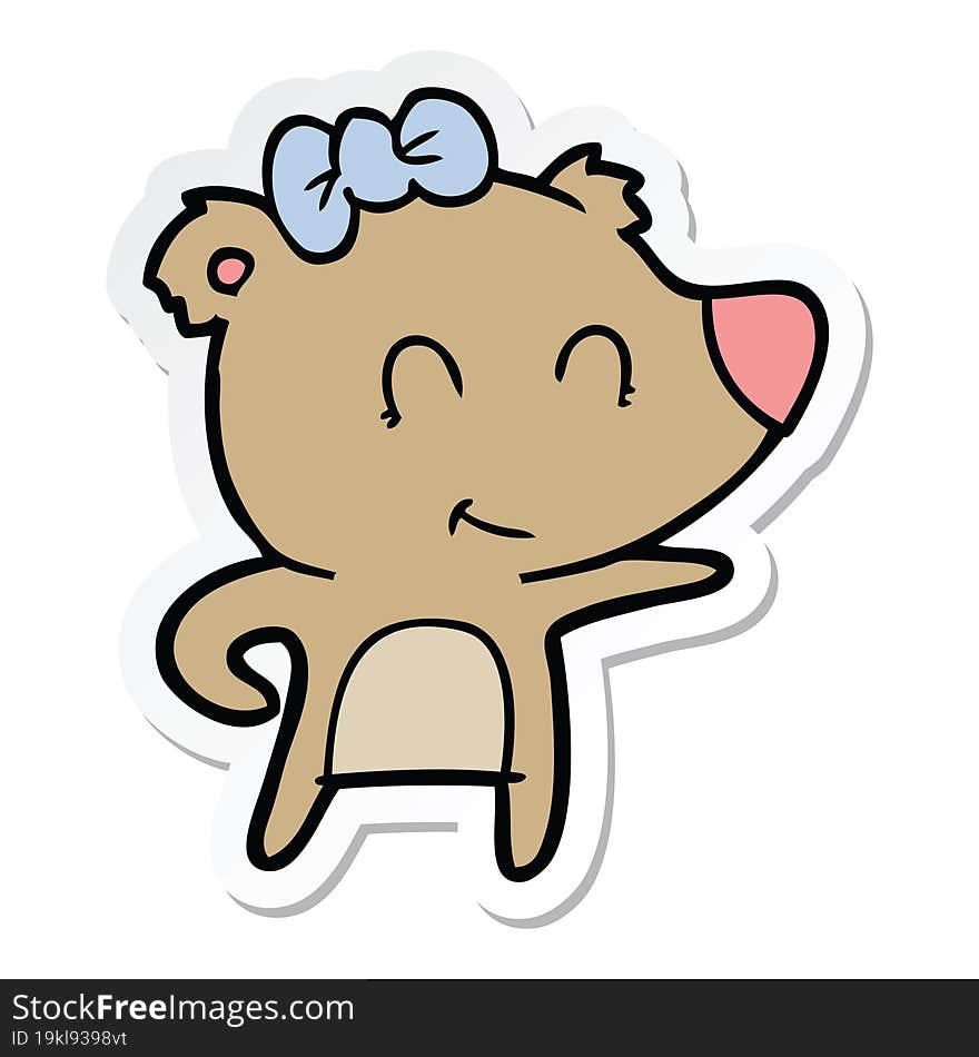 sticker of a female bear cartoon