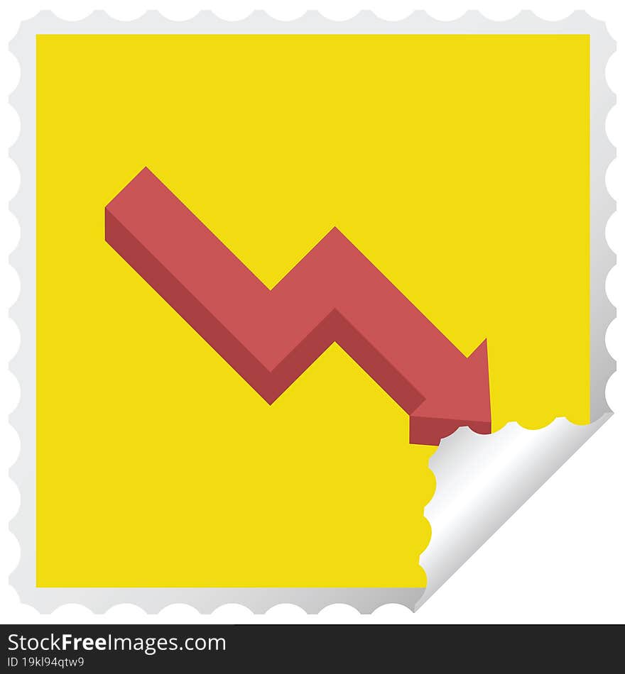 Performance Arrow Graphic Vector Illustration Square Sticker Stamp