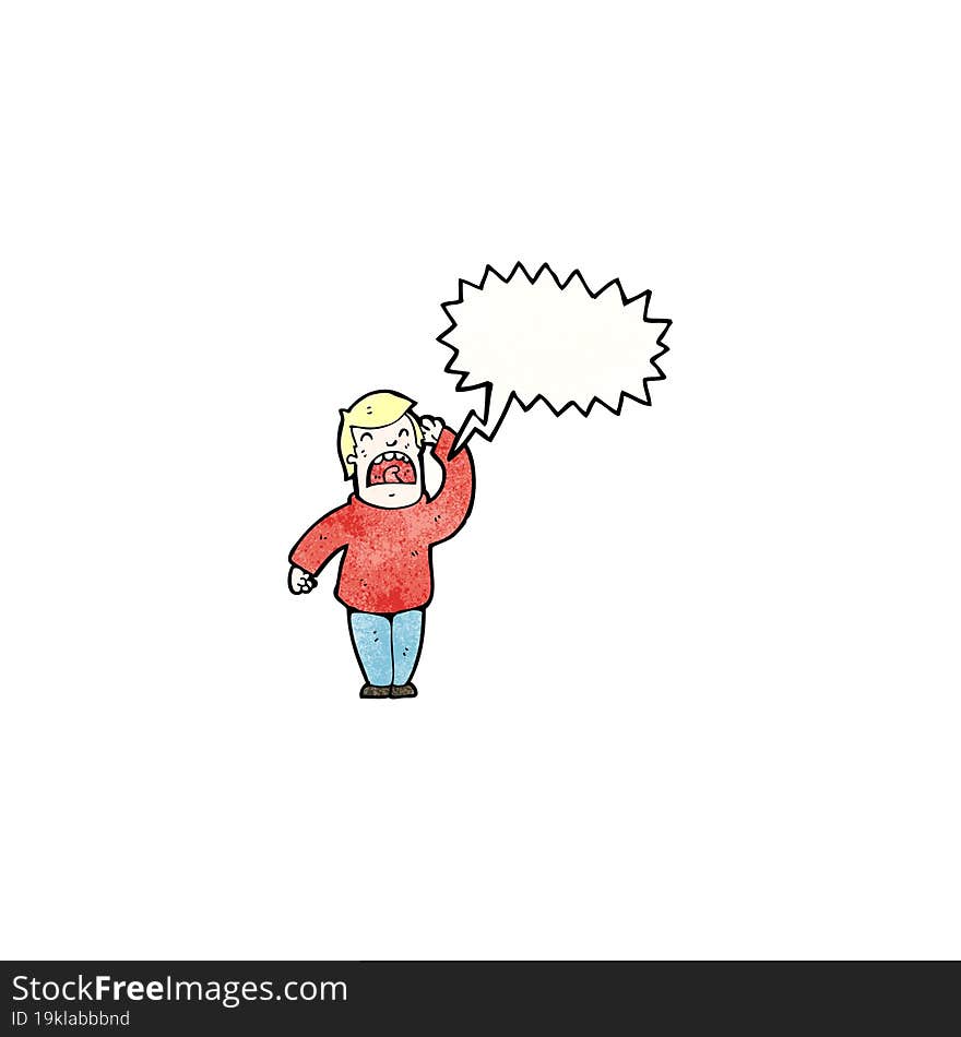 cartoon shouting man