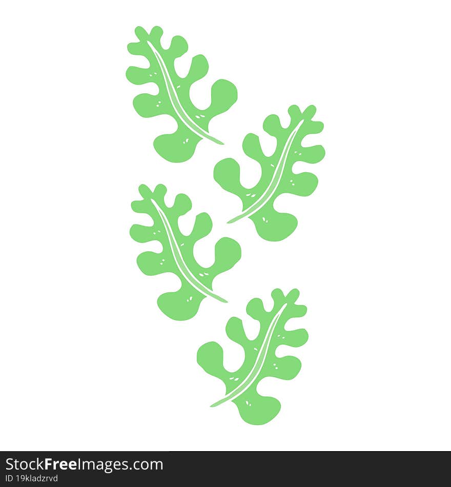 flat color illustration of a cartoon leaves